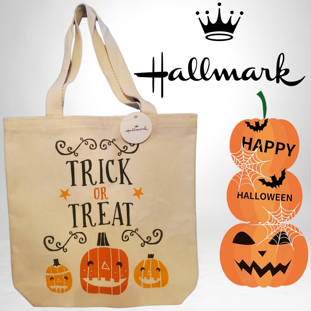 NWT Hallmark Halloween Trick or Treat Canvas Tote Bag